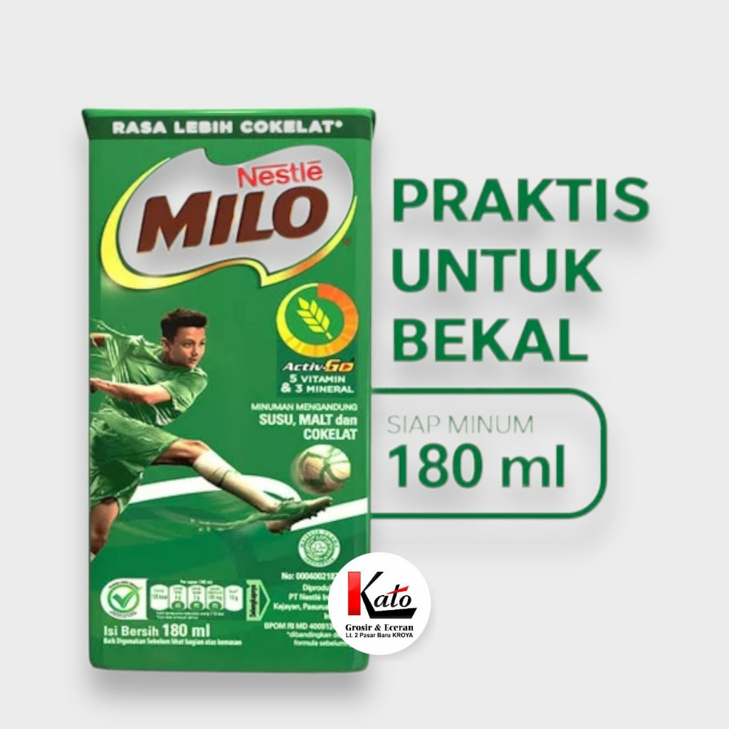 

Milo Activ-Go Minuman Mengandung Susu dan Cokelat UHT Multipack 180ml