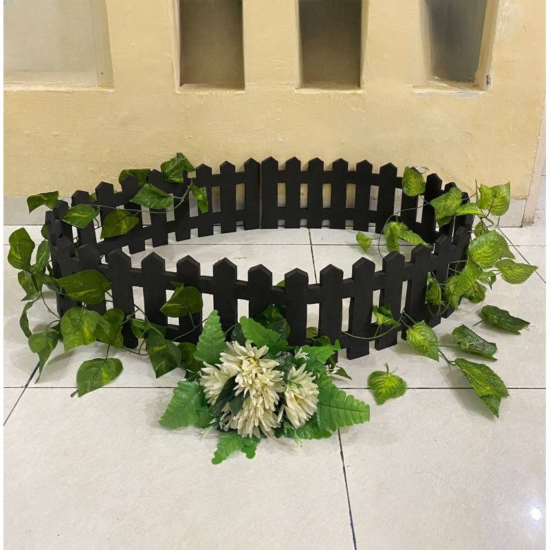pagar dekorasi pagar panjang -+ 220cm tinggi 20cm warna hitam pagar taman pagar pojok baca pagar Pla