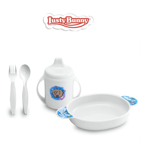 LUSTY BUNNY LB 1331 FEDING SET TEMPAT MAKAN KEMASAN ISI 3 WARNA BIRU,PINK,PUTIH