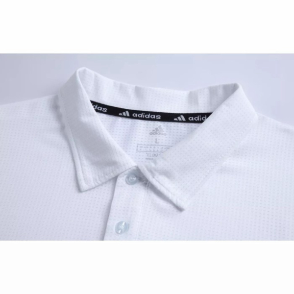 Dijual Kaos Polo Shirt Pria Baju Kerah Premium Bahan Import Putih Polos - ADIDAS L Limited
