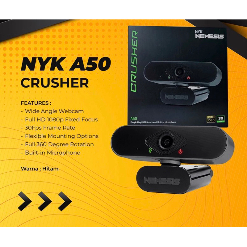 NYK NEMESIS CRUSER A50 Ganti nya A75 / A-75 Webcam With 1080p Full HD 30Fps