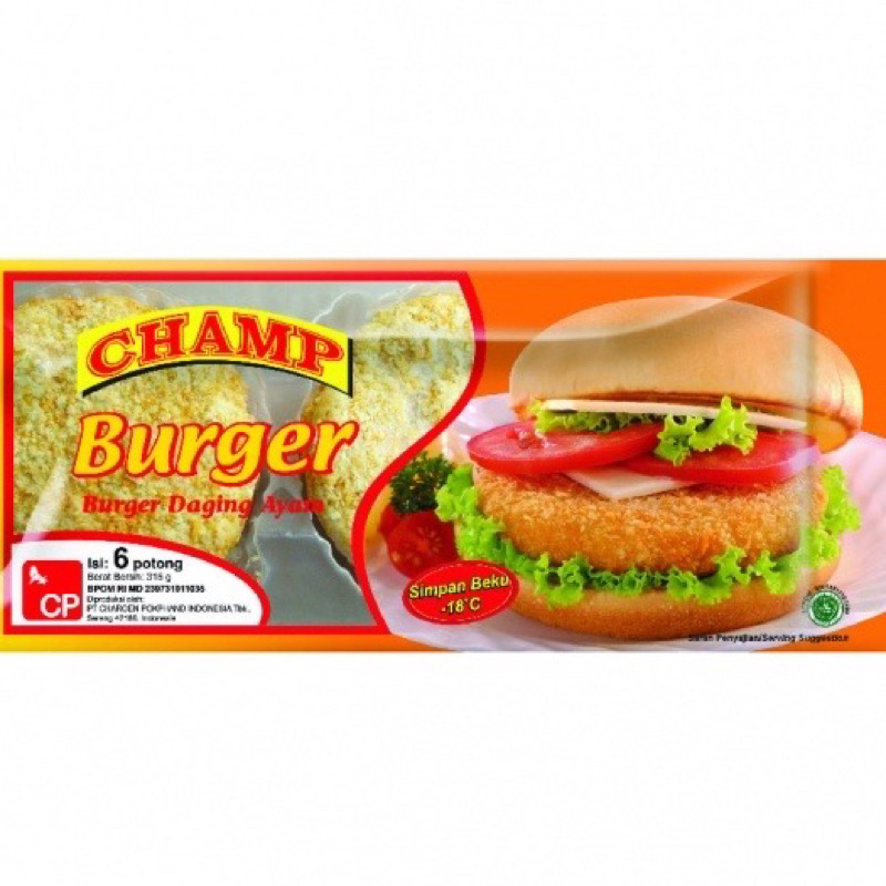 

Burger Champ 315gram isi 6 pcs