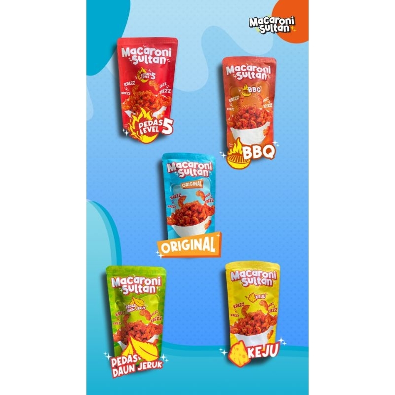 

MACARONI SULTAN (50gr) 5 VARIAN RASA // 100% HALAL