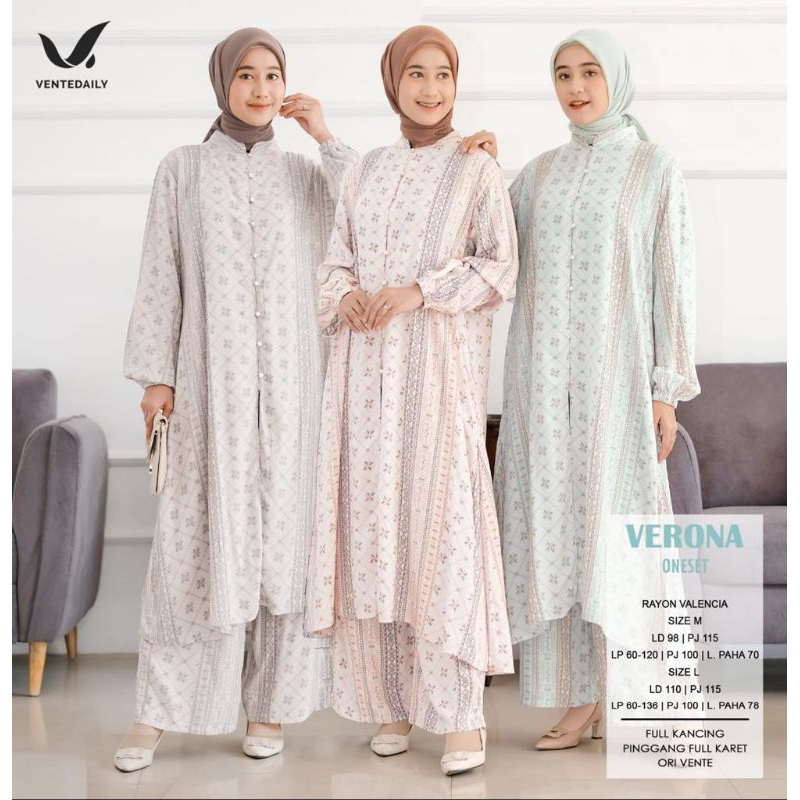 SETELAN JUMBO Original Vente Daily One Set Busui Bigsize Oversize Katun Rayon Premium Motif / Verona