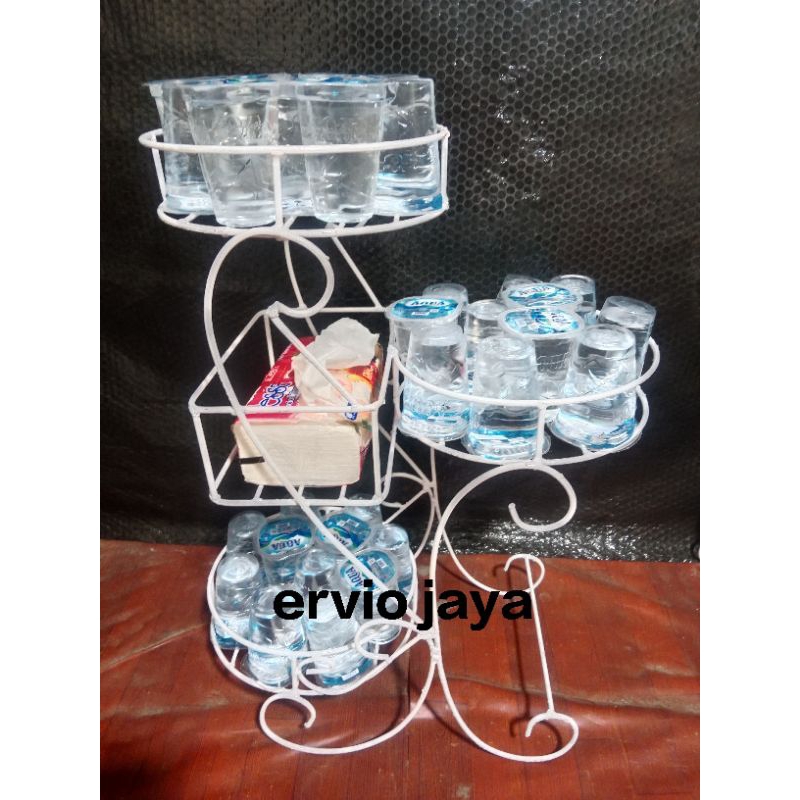 rak besi cantik, rak aqua gelas cantik