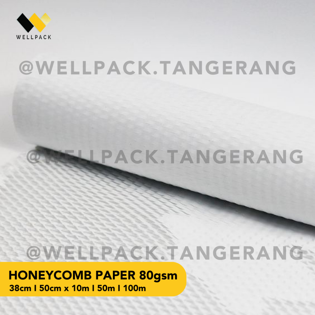 Honeycomb Paper Wrap Warna White Kertas (Hexa) - Eco Friendly - Pengganti Bubble Wrap