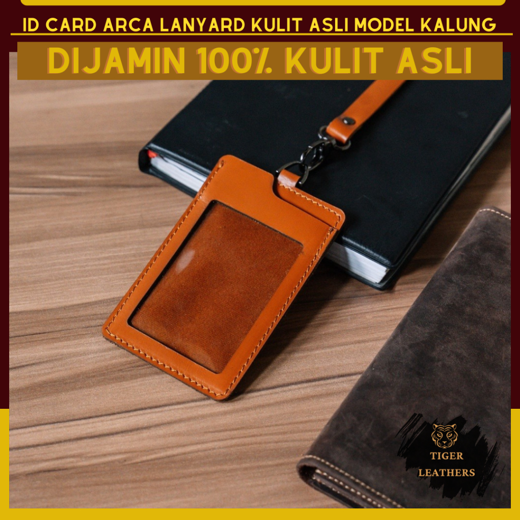

Tigerleathers - Lanyard Id Card Kulit Asli Name Tag Pria Gantungan Kartu