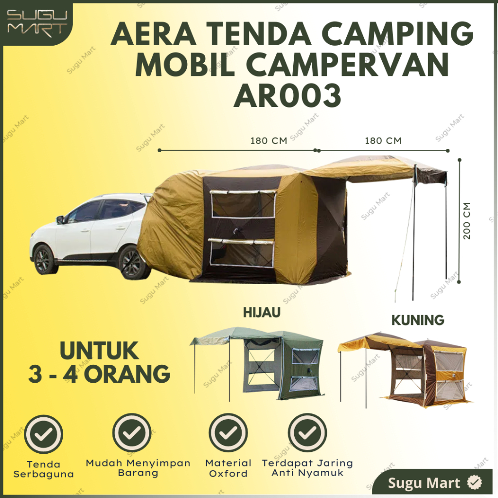 Tenda Camping Mobil Campervan AR003 | Tenda Mobil Camping Besar | Tenda Camping 4 Orang | Tenda Outd