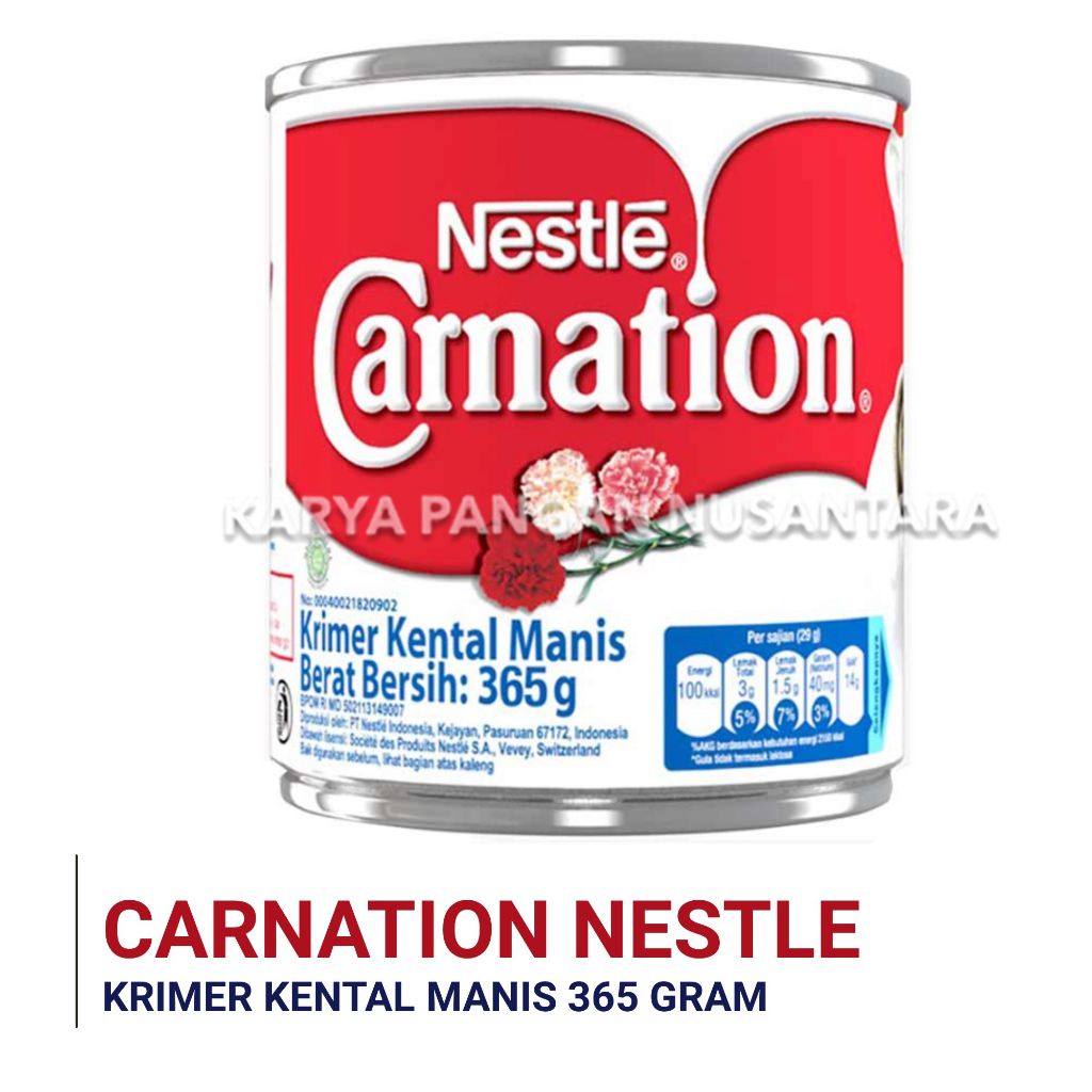 

SUSU KENTAL MANIS CARNATION NESTLE SUSU KRIMER CARNATION KALENG 365GR