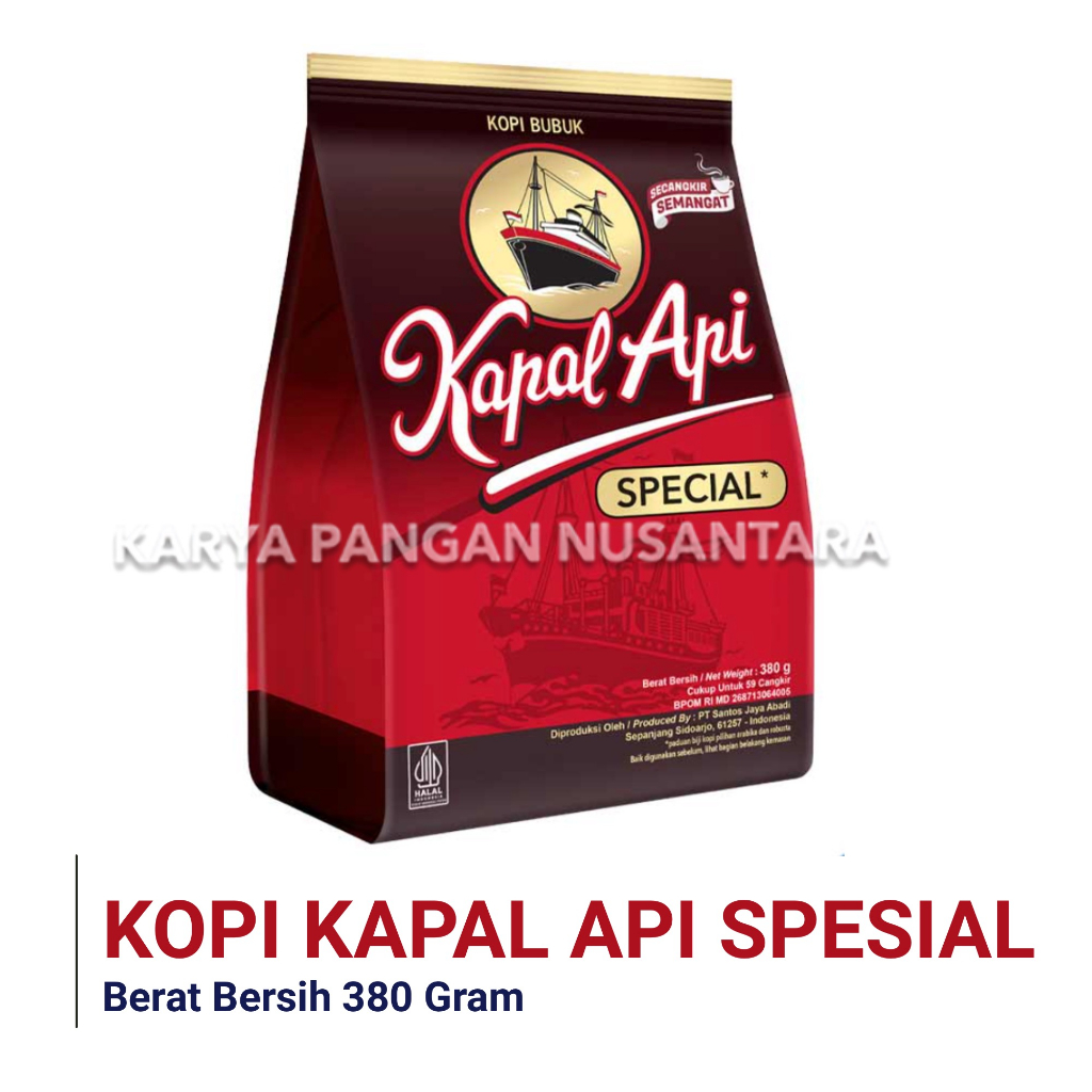 

KOPI KAPAL API KOPI BUBUK KAPAL API SPESIAL KOPI KAPAL API PACK 380GR