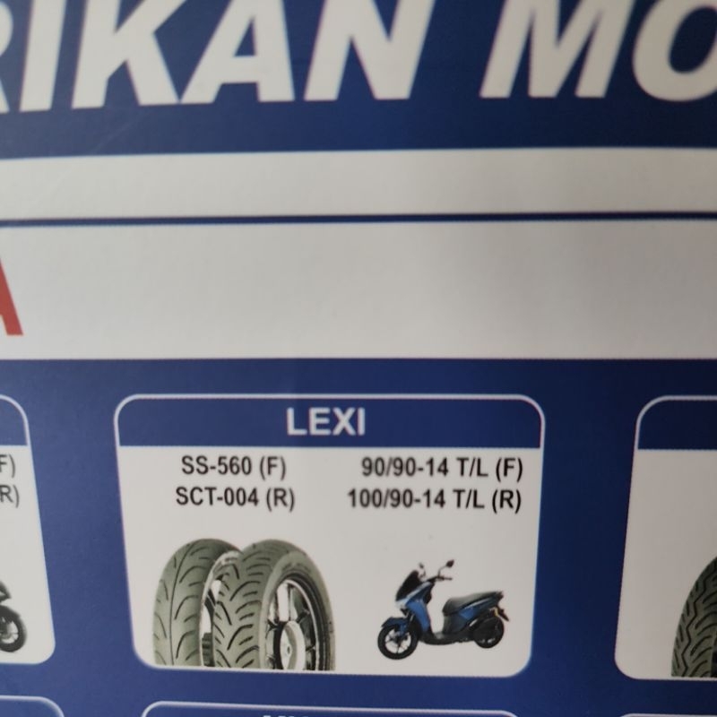 ban luar irc tubeless lexi depan dan belakang (ban orisinil pabrikan motor)