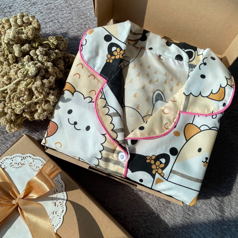 Hampers Giftbox Piyama Baju Tidur Wanita Hadiah Kado Ulangtahun Free Kartu Ucapan