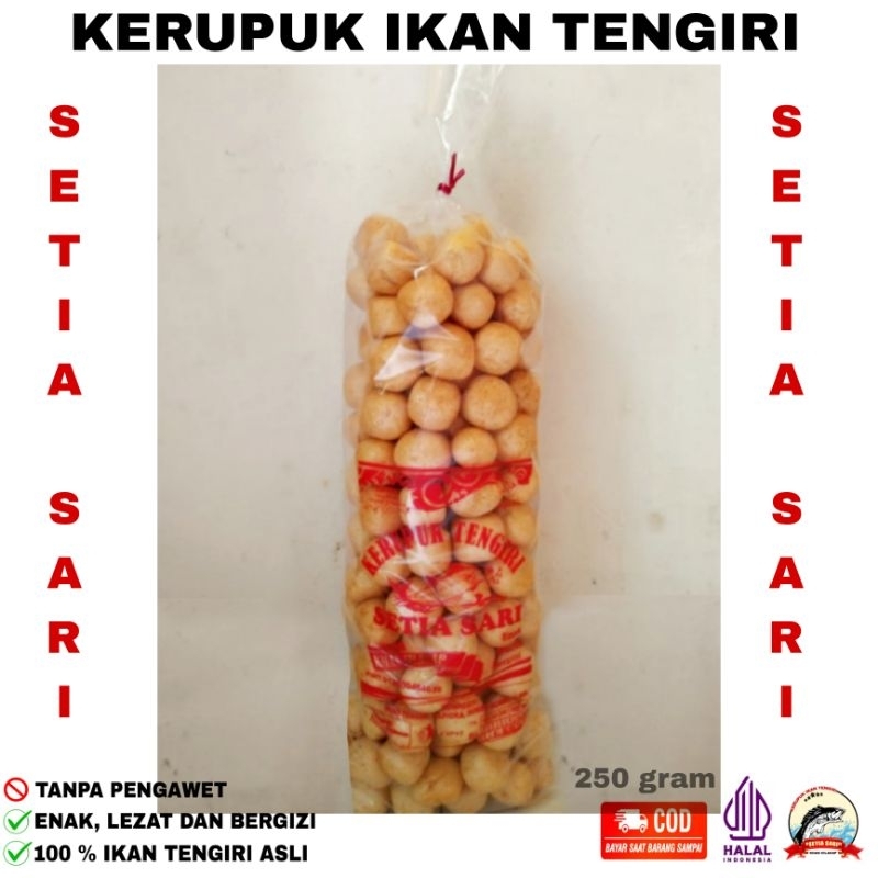

KERUPUK IKAN TENGIRI KHAS CILACAP "SETIA SARI" 250 gram, snack dan cemilan