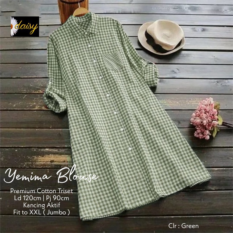 YEMIMA BLOUSE - Atasan Kemeja Tunik Wanita Bahan Katun Busui Friendly