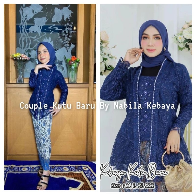 BAJU COUPLE KEBAYA COUPLE ANAK DAN IBU / COUPLE KEBAYA KUTU BARU PAYET KEBAYA PESTA AKAD NIKAH