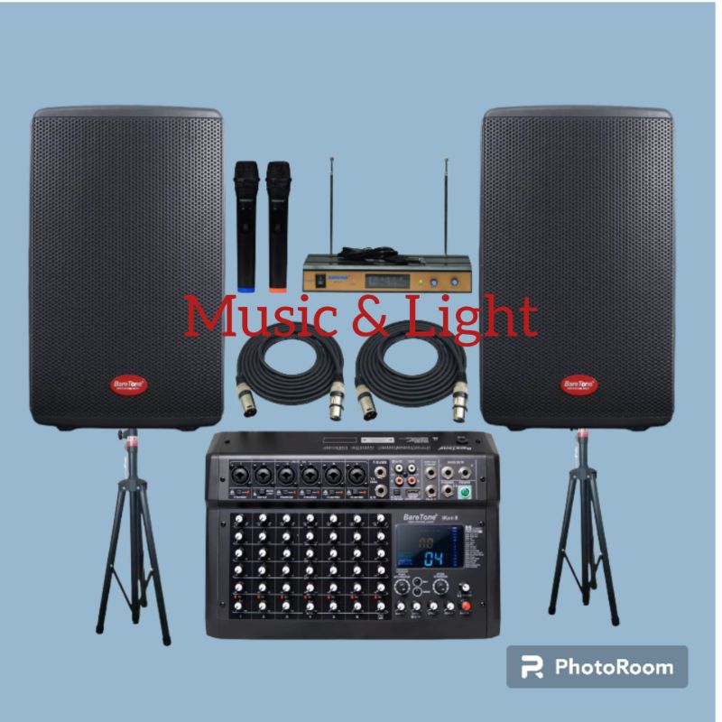 Paket Sound system Speaker Aktif 15 inch BareTone MAX15RC MAX 15 RC Original Paket outdoor n Indoor 