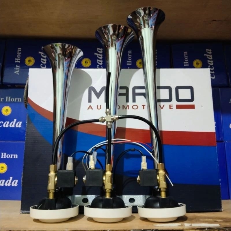 Klakson Telolet 3 Corong 3 Suara Klakson Angin Mobil Truck/Bus 12Volt 24Volt Telolet MAROO