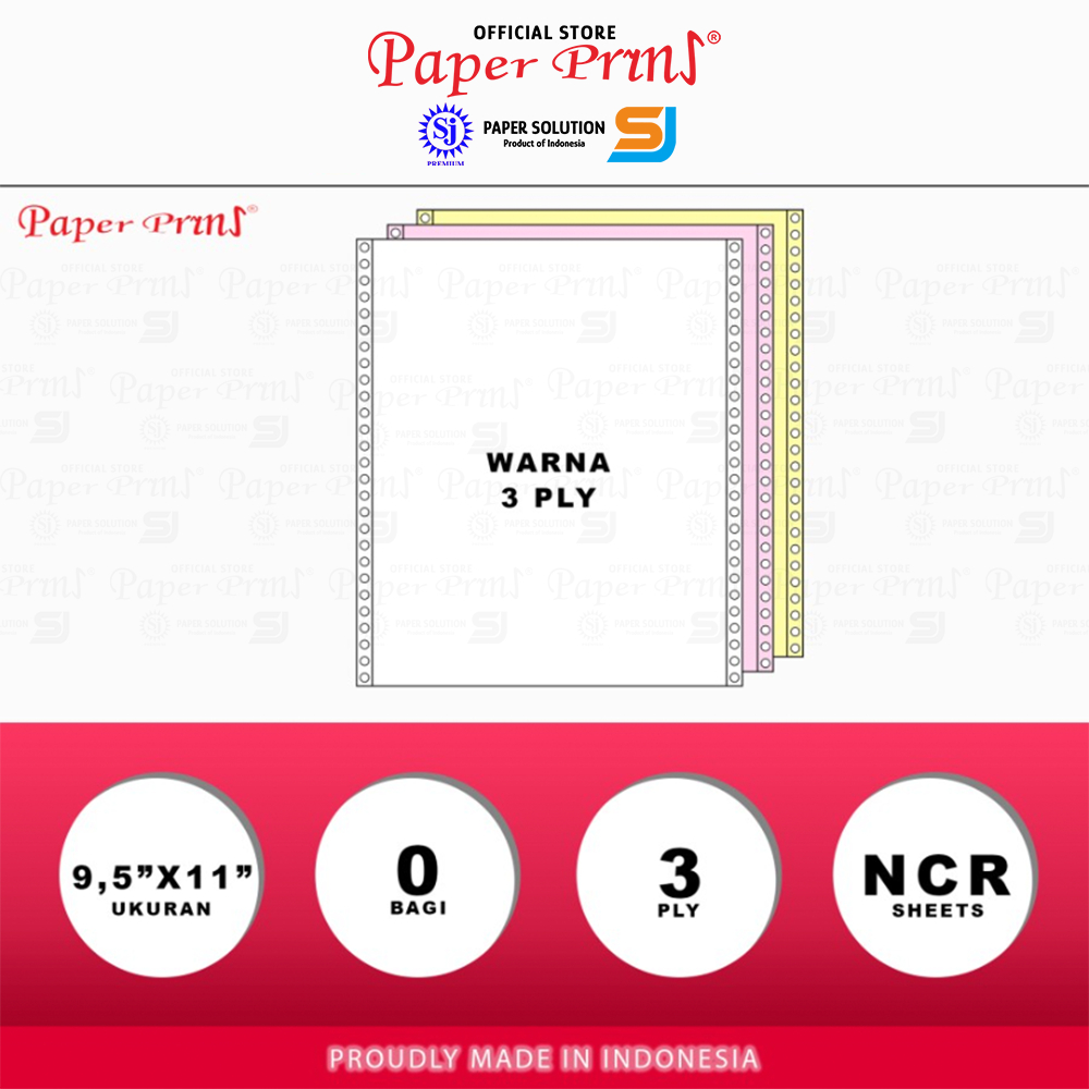 

Paperpryns Kertas Continuous Form 3PLY NCR 9,5" x 11" RJ4