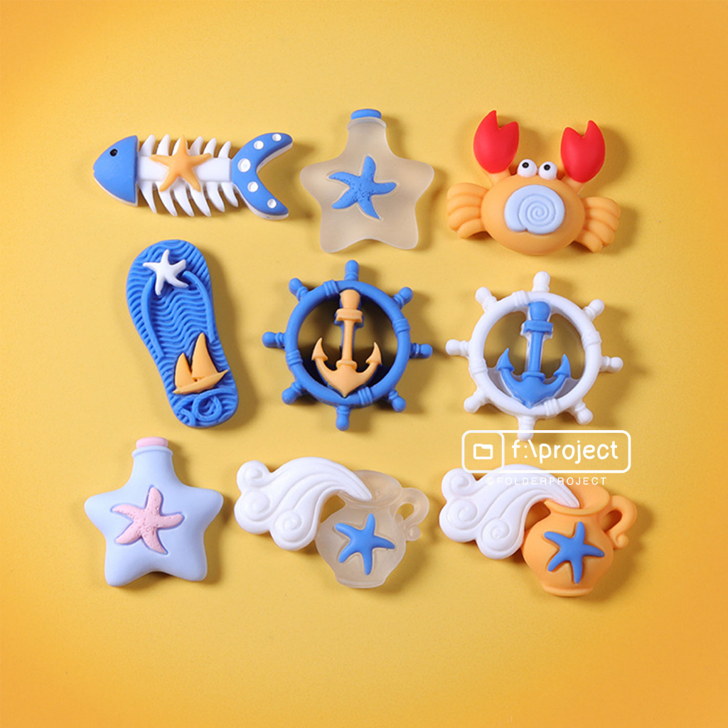 (READY) DIY MARINE MINIATURE | flatback resin clay dekorasi dekor miniatur makanan hiasan jibbitz cr