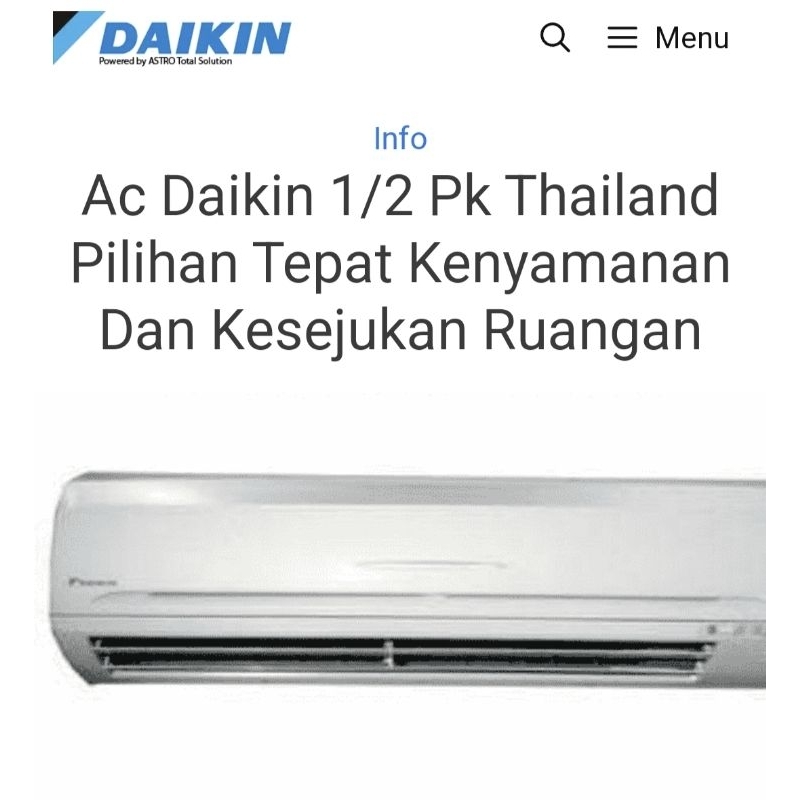 [BOOKED] AC Daikin Thailand 1/2pk