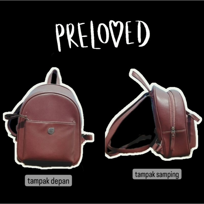 [PRELOVED] BrunBrun Paris Mini Backpack Salem / Tas Wanita / Ransel Wanita / Mini Backpack