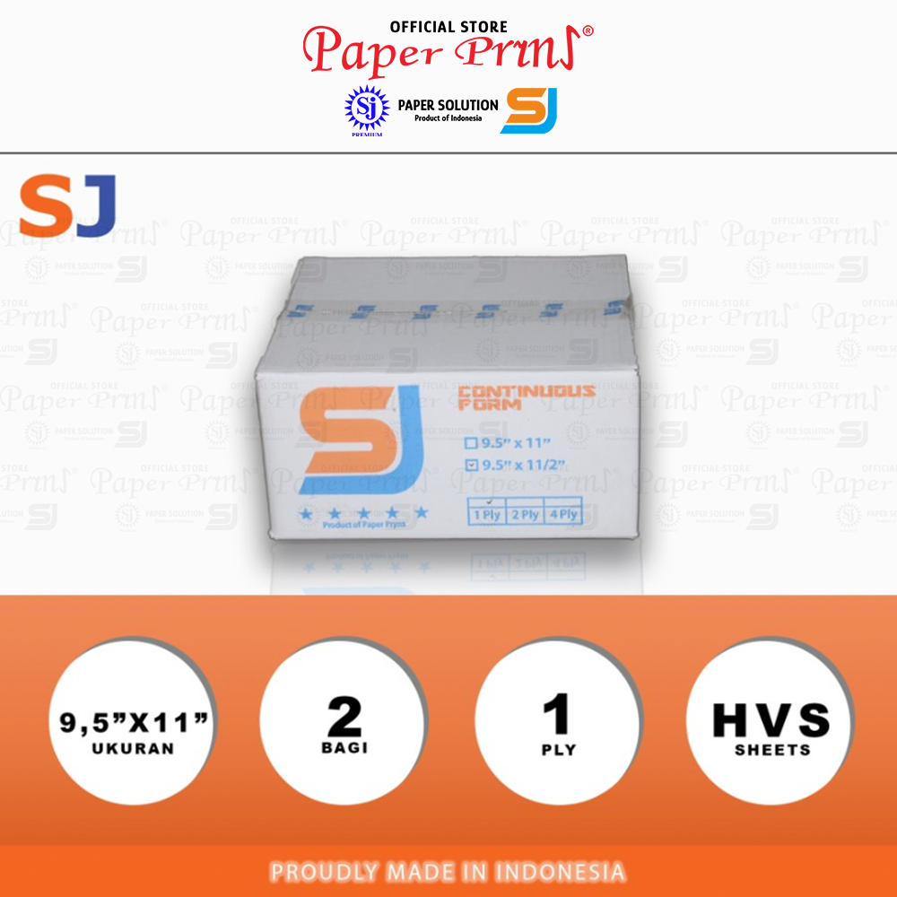 

SJ Orange Kertas Continuous Form 1PLY HVS 9,5" x 11"/2 (Bagi 2)