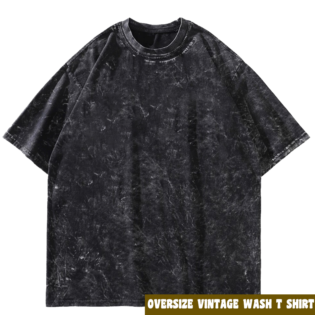 Kaos Polos Oversize Vintage Wash