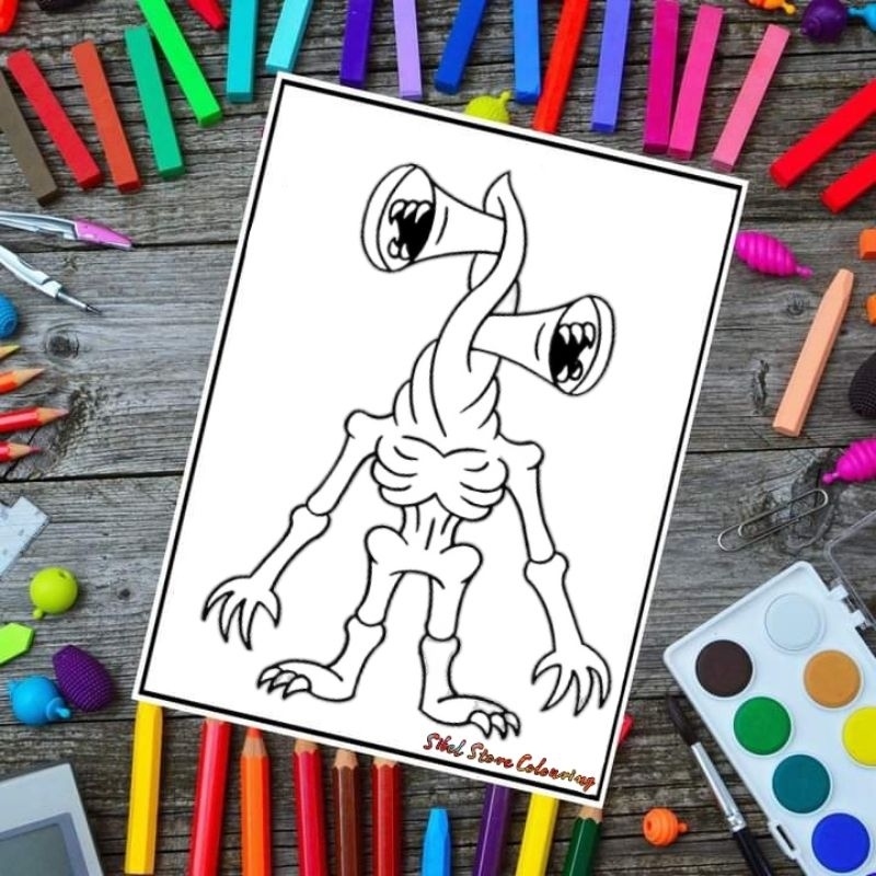 

Kertas Mewarnai Gambar Anak Tema Siren Head / Kertas Gambar (10 Lembar Gambar)