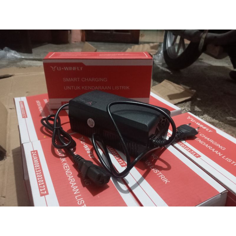 CHARGER cas cas cassan SEPEDA LISTRIK MERK UWINFLY 48V ORIGINAL