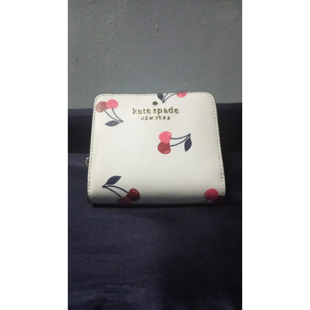 Dompet wanita kate spade original ks small wallet cherry white