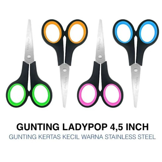 

Gunting Ladypop 4.5 inch Stainless Serbaguna / Office Scissors Multifungsi