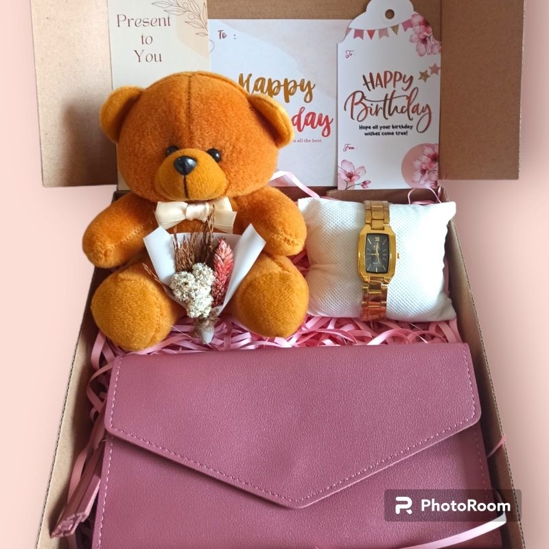 

Hampers Ulang Tahun Jam Tangan Wanita Pacar Bestie Kado Valentine Ultah Pink Pastel Peach Hadiah Ulangtaun Perempuan Cewek Birthday Anniversary Gift Box Murah Elegan Bagus Cantik Mewah Imut