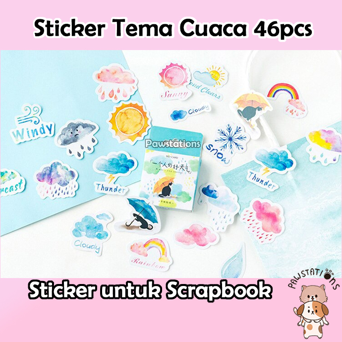 

46pcs Stiker Cuaca Stiker Hujan Stiker Musim Hujan Stiker untuk Scrapbooking Stiker DIY Stickers Scrapbooking Stickers Weather Stickers