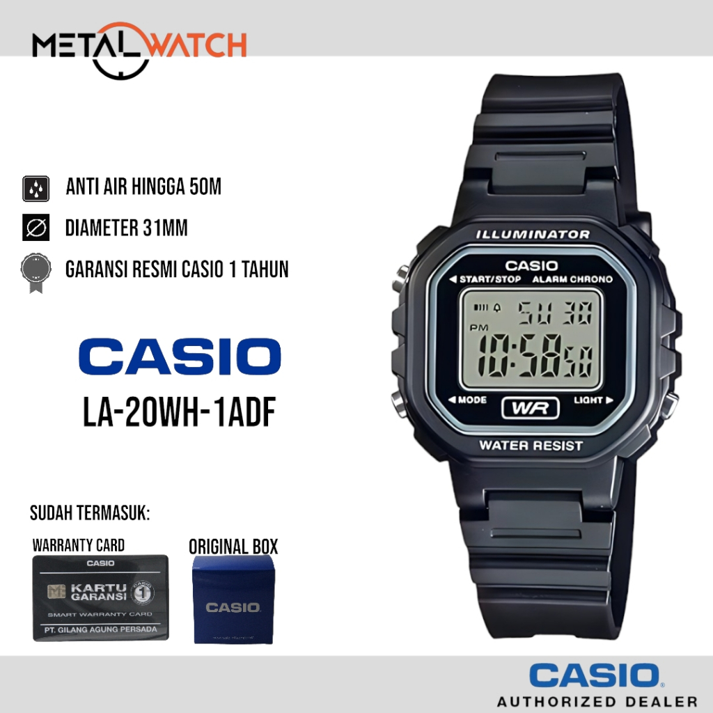 Jam Tangan Original Casio LA 20WH 1ADF Rubber Strap