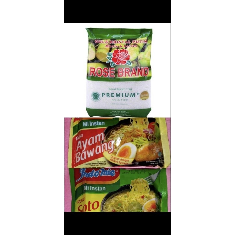 

Paket bundling gula 1kg + indomie 3pcs