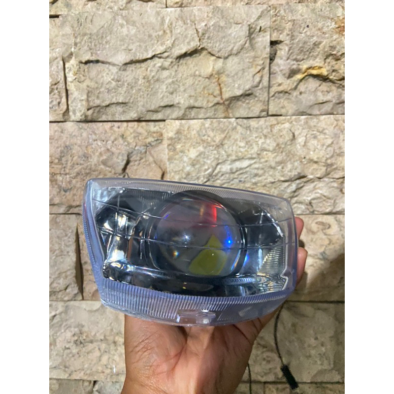 Lampu depan FizR set biled 2.5 inc AES TURBO reflektor fizR set biled biled vega old fizR