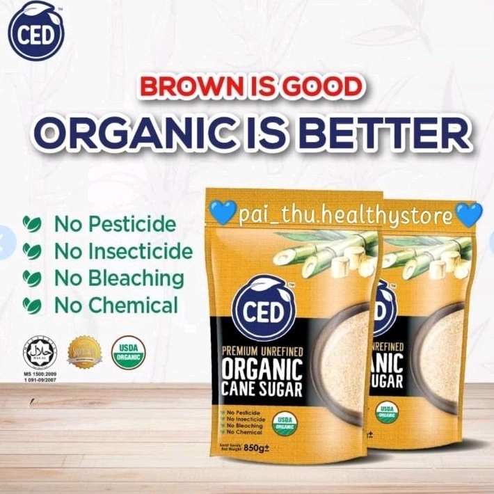 

CED Organic Sugar Cane- Cane Sugar Organic-Gula tebu Organik CED ORI @±500gr/pack