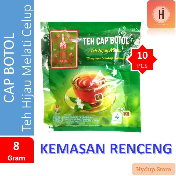 

Teh Cap Botol Hijau Aroma Melati Renceng isi 10 Sahset Kemasan 8 Gr