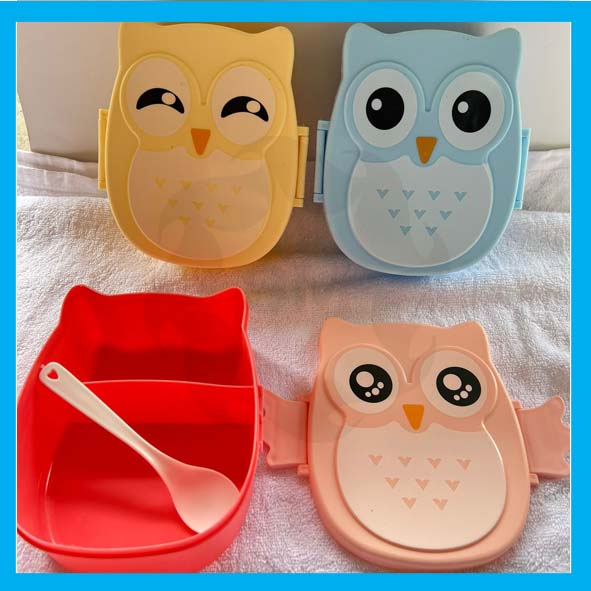 Tempat makan anak bentuk lucu burung hantu dan binatang animal / Lunch box aesthetic untuk bekal sek