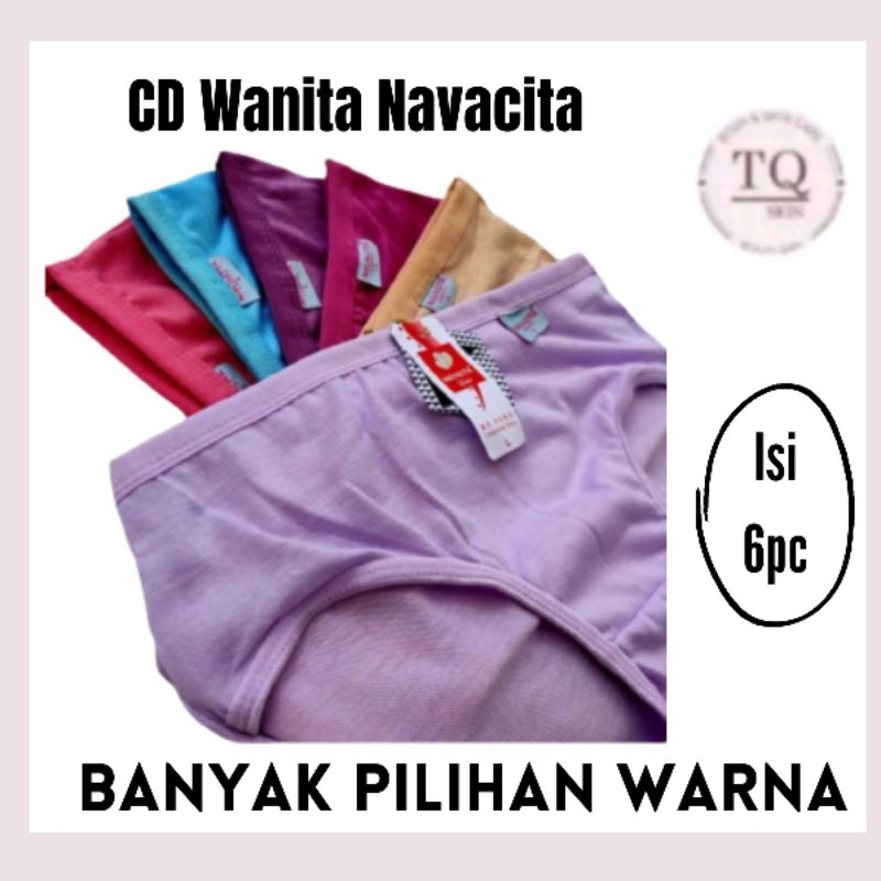 (6pc) Celana Dalam Wanita Navacita Lusinan Jumbo Murah Grosir Import Katun CD wanita celana pendek d