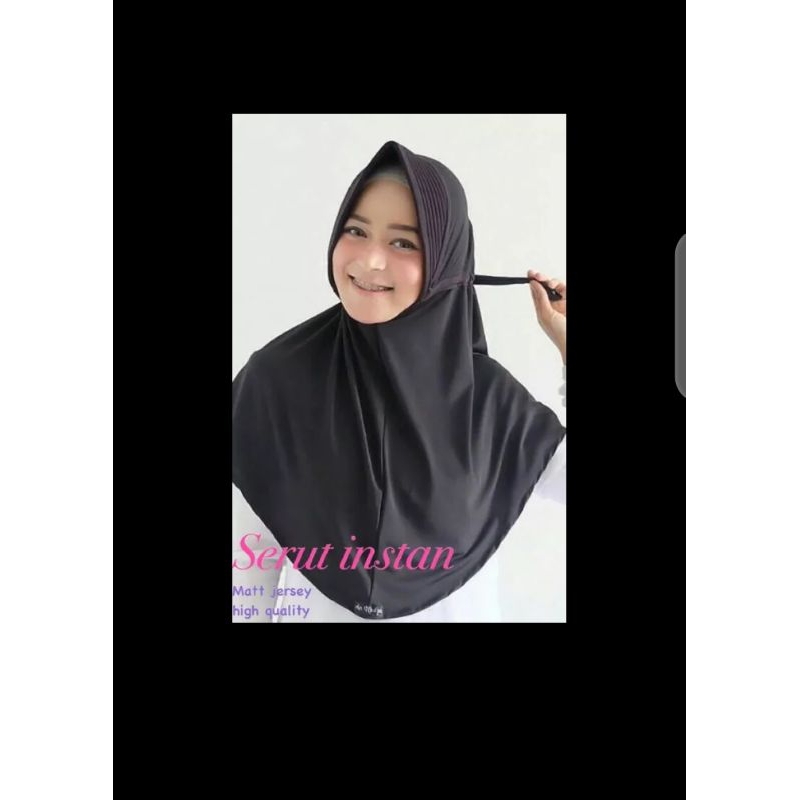 Jilbab Serut instan jersey / jilbab Serut Azky