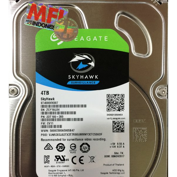 HDD cctv 4TB Seagate Skyhawk Garansi resmi