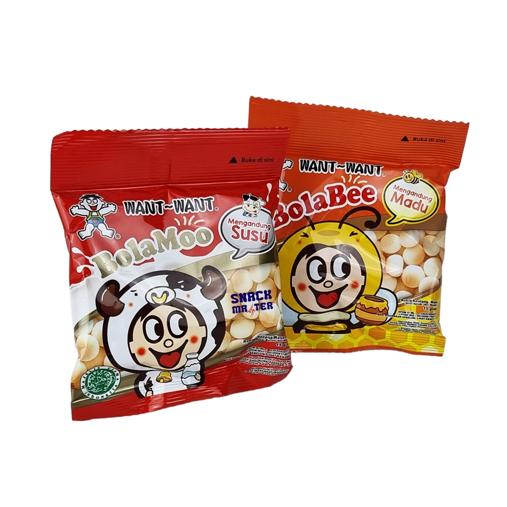 

SNACK COOKIES ANAK WANT WANT BOLA BEE BOLABEE SUSU / MADU 45 GRAM