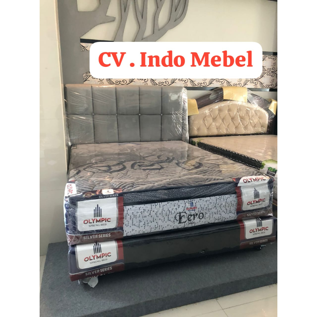 SET Spring Bed Kasur OLYMPIC Eero Silver Springbed 160 - 180 FULLSET READY MAKASSAR PROMO MURAH