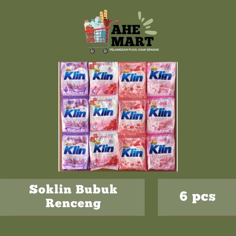 Soklin detergent deterjen bubuk renceng 6pcs