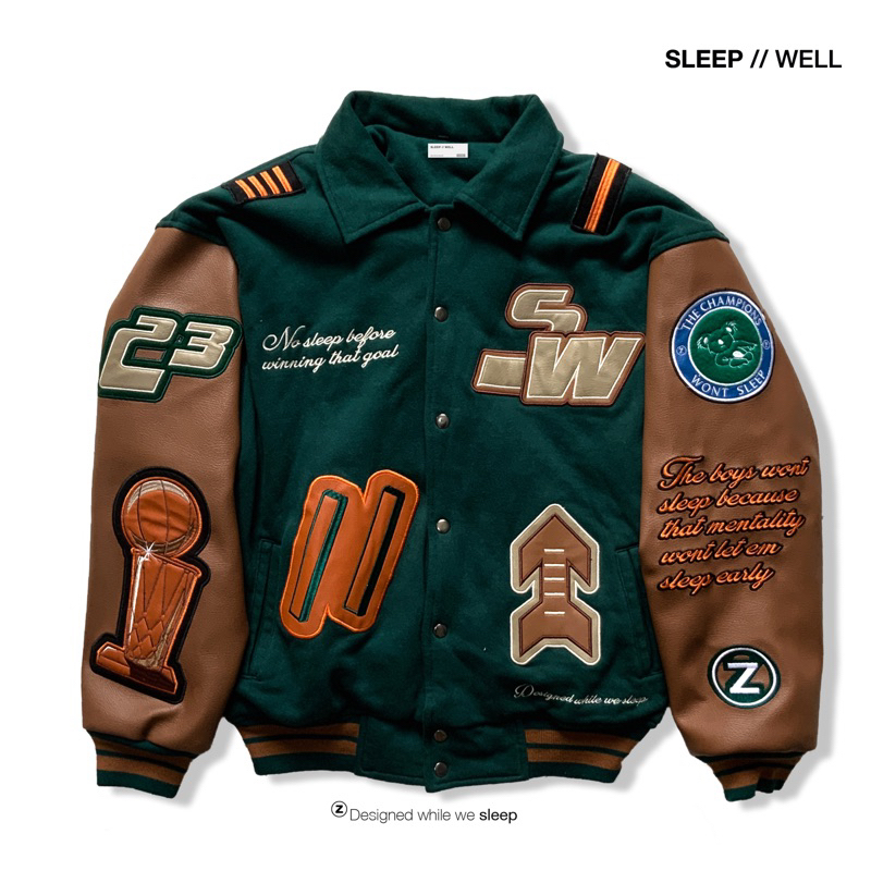 GREEN BOYS VARSITY JACKET