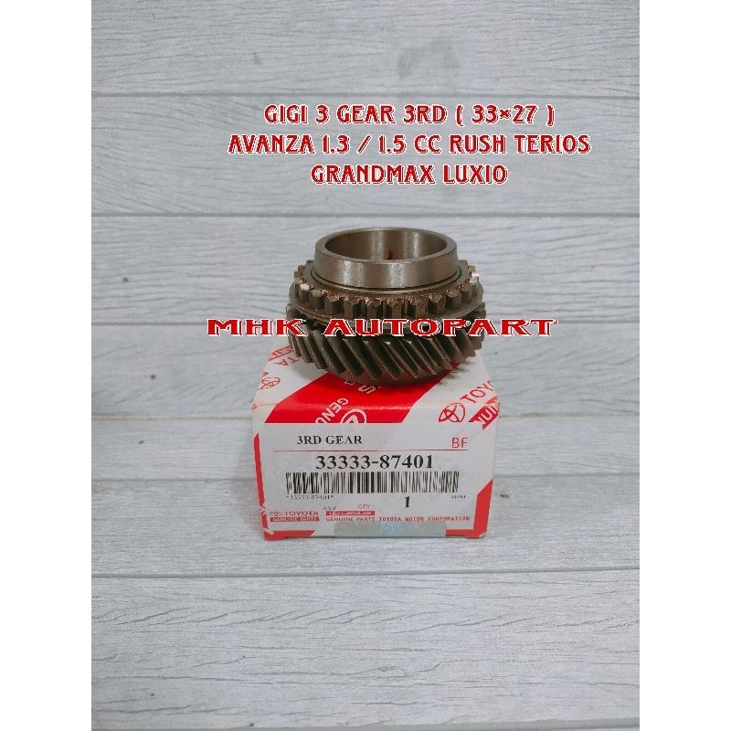 GIGI 3 GEAR 3RD 33×27 TRANSMISI AVANZA 1.3 1300CC 1.5 1500CC RUSH GRANDMAX LUXIO
