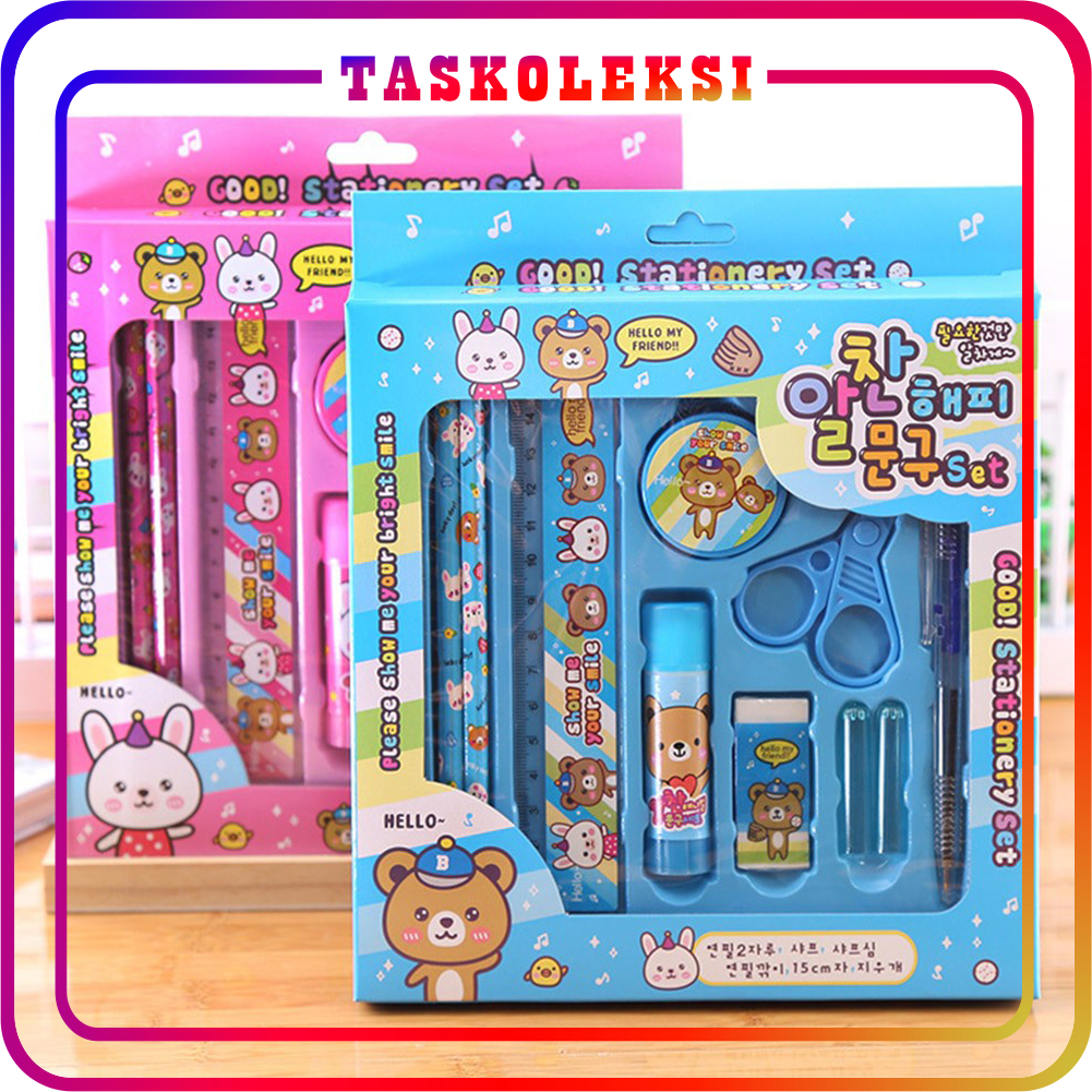 

☛TK☚ Paket Alat Tulis set 8in1 Stationery Set Study Set Anak Karakter Set Alat Tulis Anak TK S090