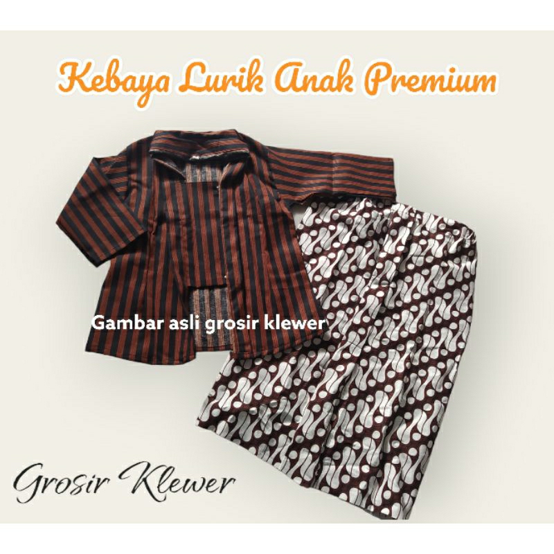 Kebaya Lurik Premium  -  Kebaya Lurik Anak Premium Bahan Katun - Kebaya Anak - Baju Adat Jawa Anak