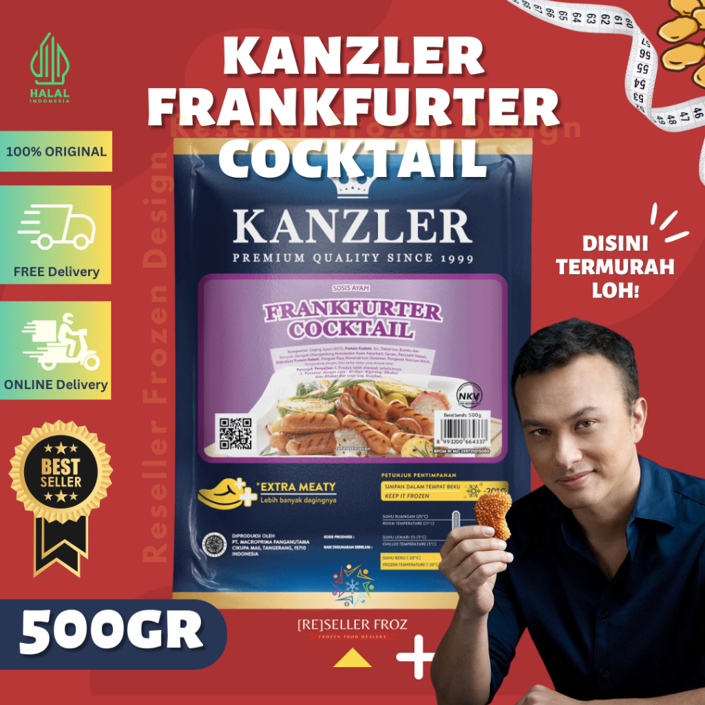 

KANZLER FRANKFURTER COCKTAIL 500GR | SOSIS KECIL COCKTAIL KENZLER | SOSIS AYAM KECIL | SOSIS MINI